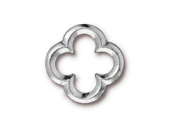 5 Pc Quatrefoil Link 19x19mm Bright Rhodium TierraCast Link - P3141RB - BeadPrism