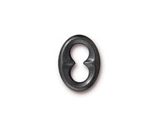 5 Pc Oval Quatrefoil Link 25x20mm Black TierraCast Link - P3142BK - BeadPrism