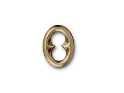 5 Pc Oval Quatrefoil Link 25x20mm Oxidized Brass TierraCast Link - P3142BO - BeadPrism