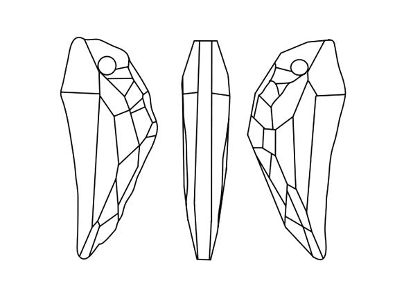 Swarovski Large Tooth Teeth Pendant 50mm 2" Crystal Unisex Wolf Tooth/Angel wing Pendant -CO-6150 - BeadPrism