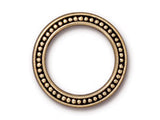 5 Pc Beaded Ring Link 25mm Antique Gold TierraCast Link - P3134GA