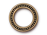 5 Pc Beaded Ring Link 19mm Antique Gold TierraCast Link - P3136GA