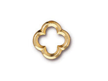 Load image into Gallery viewer, 5 Pc Bright Gold Plated Quatrefoil Link 14x15mm TierraCast Connector, - P3140GB - BeadPrism