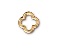 5 Pc Bright Gold Plated Quatrefoil Link 14x15mm TierraCast Connector, - P3140GB - BeadPrism