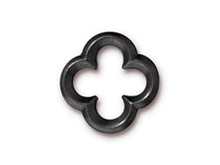 Load image into Gallery viewer, 5 Pc Quatrefoil Link 19x19mm Black TierraCast Link - P3141BK - BeadPrism