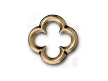 Load image into Gallery viewer, 5Pc Quatrefoil Link 19mm Oxidized Antique Brass TierraCast bronze quatrefoil link - P3141BO - BeadPrism
