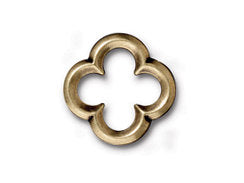 5Pc Quatrefoil Link 19mm Oxidized Antique Brass TierraCast bronze quatrefoil link - P3141BO - BeadPrism