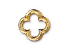 Load image into Gallery viewer, 5 Pc Quatrefoil Link 19x19mm, 22K Gold Plated, Bright Gold TierraCast Link 94-3141-25 - P3141GB - BeadPrism