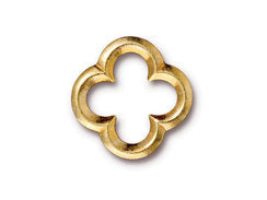 5 Pc Quatrefoil Link 19x19mm, 22K Gold Plated, Bright Gold TierraCast Link 94-3141-25 - P3141GB - BeadPrism