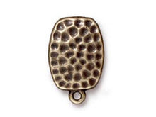 Load image into Gallery viewer, 2 Pc Hammertone Clip On Earring w/ Loop 21x13mm Oxidized Brass Finish Tierracast Findings - P4008BO - BeadPrism