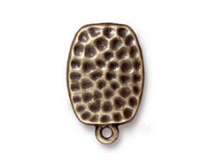 2 Pc Hammertone Clip On Earring w/ Loop 21x13mm Oxidized Brass Finish Tierracast Findings - P4008BO - BeadPrism