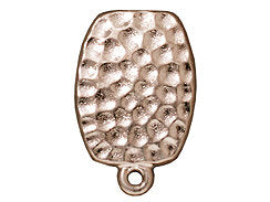 2 Pc Clip On Hammered Earring w/ Loop 21x13mm Bright Rhodium Finish Tierracast 94-4008-61 - P4008RB - BeadPrism