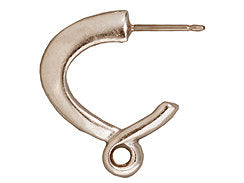 4Pc Earring Post with Loop 19mm Hypoallergenic Bright Rhodium Finish Tierracast Findings -P5003RB - BeadPrism