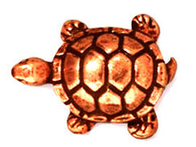 Load image into Gallery viewer, 5 Pc Turtle Bead 14x12mm Antique Copper Finish Tierracast Beads - P5538CA - BeadPrism