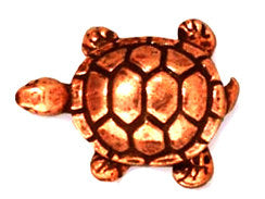 5 Pc Turtle Bead 14x12mm Antique Copper Finish Tierracast Beads - P5538CA - BeadPrism