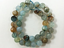 Load image into Gallery viewer, 25%OFF 10mm Agate Sur Coast Blue Gemstone Faceted Round Beads 15" Strand 38 Beads - SAGT316 - BeadPrism