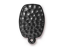 Load image into Gallery viewer, 2 Pc Hammertone Clip On Earring with Loop 21x13mm Black Finish Tierracast Earring Findings - P4008BK - BeadPrism