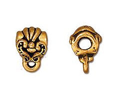 10 Pc Victorian Bail Bead 10x7mm Antique Gold Finish Tierracast Beads - P5508GA - BeadPrism