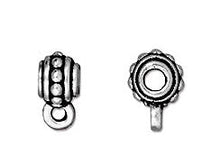 Load image into Gallery viewer, 10 Pc Beaded Bail Bead 10x7mm Antique Silver Finish Tierracast Beads - P5509SA - BeadPrism