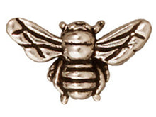 Load image into Gallery viewer, 5 Pc Honey Bee Beads 9x16mm Antique Silver Finish Tierracast Lead Free Pewter 94-5519-12 - P5519SA - BeadPrism