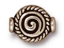Load image into Gallery viewer, 10 Pc Fancy Spiral Bead 12x9mm Antique Silver Finish Tierracast Beads - P5565SA - BeadPrism
