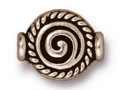 10 Pc Fancy Spiral Bead 12x9mm Antique Silver Finish Tierracast Beads - P5565SA - BeadPrism