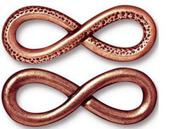 4 Pc Infinity Link 32x12mm Antique Copper Finish TierraCast Link - P3167CA - BeadPrism