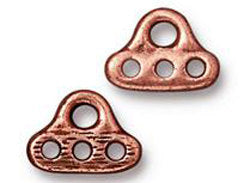 10 Pc 3 Hole End Bar Link 8x11mm Antique Copper Finish TierraCast Link - P3168CA - BeadPrism