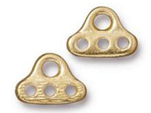 Load image into Gallery viewer, 10 Pc 3 Hole End Bar Link 8x11mm Bright Gold Finish TierraCast Link - P3168GB - BeadPrism