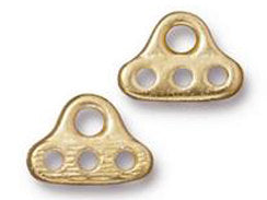 10 Pc 3 Hole End Bar Link 8x11mm Bright Gold Finish TierraCast Link - P3168GB - BeadPrism
