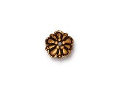 10 Pc Tiffany Beadcap 22 Kt Gold Plated 8x5mm Antique Gold Finish Tierracast Bead caps - P5576GA - BeadPrism
