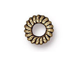 50 Pc Coiled Ring Bead 2x6mm Oxidized Brass Finish Tierracast Beads - P5595BO