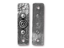 Load image into Gallery viewer, 4 Pc Spiral and Rivets Link 39x11mm Antique Pewter TierraCast Link - P3156PA - BeadPrism