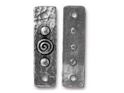 4 Pc Spiral and Rivets Link 39x11mm Antique Pewter TierraCast Link - P3156PA - BeadPrism