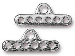 10 Pc 6 Hole End Bar Link 8x11mm Antique Pewter Finish TierraCast Link - P3169PA - BeadPrism