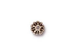 20 Pc 5mm Tiffany Beadcap 5x3mm Antique Silver Finish Tierracast Lead free Pewter 1mm Hole - P5578SA - BeadPrism