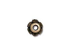 50 Pc Sm Scalloped Beadcap 4mm Oxidized Brass Finish Tierracast Beads - P5596BO - BeadPrism