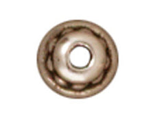 Load image into Gallery viewer, 50 Pc Sm Beaded Beadcap 4mm Antique Silver Finish Tierracast Beads - P5599SA - BeadPrism