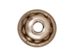 50 Pc Sm Beaded Beadcap 4mm Antique Silver Finish Tierracast Beads - P5599SA - BeadPrism