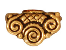 Load image into Gallery viewer, 10 Pc Mirage Saddle Pendant Cap 9x6mm Antique Gold Finish Tierracast Beadcaps - P5621GA - BeadPrism