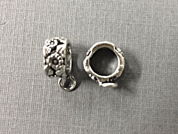 Sterling Silver Add a Charm Bail Spacer Bead with 5mm Hole - SF959 - BeadPrism