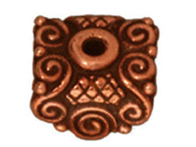 Load image into Gallery viewer, 10 Pc Mirage Saddle Pendant Cap 9x6mm Antique Copper Finish Tierracast Beadcaps - P5621CA - BeadPrism