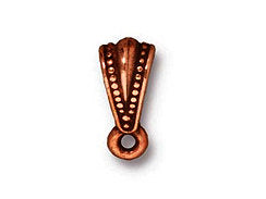 10 Pc Royal Bail Bead 5x10mm Antique Copper Finish Tierracast Bails - P5623CA - BeadPrism