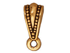 10 Pc Royal Bail Bead 5x10mm Antique Gold Finish Tierracast Bails - P5623GA - BeadPrism