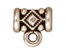 Load image into Gallery viewer, 10 Pc Noble Bail Bead 8x8mm Antique Silver Finish Tierracast Bails - P5628SA - BeadPrism
