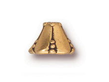 Load image into Gallery viewer, 10 Pc Sm Bell Flower Beadcap 6x8mm Antique Gold Finish Tierracast Beadcaps - P5664GA - BeadPrism