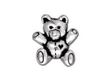 Load image into Gallery viewer, 5 Pc Teddy Bear Bead 14x13mm Antique Silver Finish Tierracast Beads - P5683SA - BeadPrism
