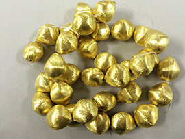 1 Pc Teardrop Shape 17mm Vermeil, 22K Gold plated Sterling silver Bead, Brushed Finish - VMP223 - BeadPrism