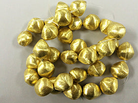 1 Pc Teardrop Shape 17mm Vermeil, 22K Gold plated Sterling silver Bead, Brushed Finish - VMP223 - BeadPrism