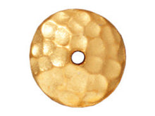 Load image into Gallery viewer, 10 Pc Gold Hammered Beadcap 10mm, 22k Gold Plated  Tierracast Beadcaps - P5663GB - BeadPrism